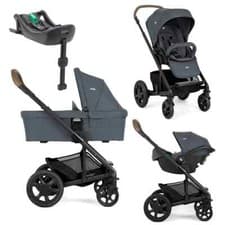 Image of Joie Chrome 3-in-1 Travel System Pushchair + Carry Cot + Car Seat + ISOFix Base