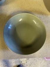 Image of Denby Fire Green Pasta Bowls X 2 Stoneware Dinnerware Made in England