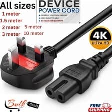 Image of 1M/2M/3M Figure 8 Mains Power Lead IEC C7 Cable PS5 PS4 PS3 XBOX ONE SLIM 5A LOT