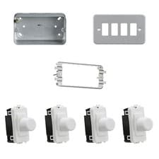 Image of Knightsbridge 4G 2 Way Metal Clad LED Dimmer Intelligent Trailing/Leading Edge