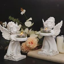 Image of Angel Candle Holder, Angel Figurines Tealight Candle Holder for Loss of Loved