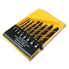 Image of Wood Drill Bit Set Drilling Carbon Steel Round Shank 3mm - 10mm Bits (8pc)