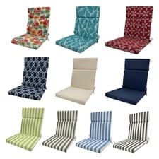 Image of Waterproof High Back Chair Cushion Seat Pad Removable Cover Patio Garden Outdoor