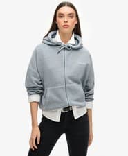 Image of Superdry Womens Essential Logo Overdyed Zip Hoodie