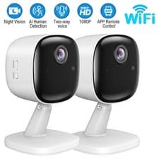 Image of 2Pack 1080P 2K 3MP Indoor Camera House Security Camera, Wifi Camera 2 Way Voice