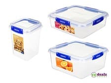 Image of Sistema Klip It Plus Square Plastic Food Storage Container 2.2L 3.5L 5.5L