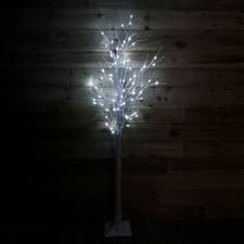 Image of Choice of Size - Indoor Outdoor Christmas Birch Tree with Ice White LEDs