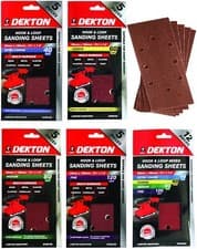 Image of Dekton 1/3 Sanding Pads Rectangular Sheets 40 60 80 120 Or Mixed Grit 93 x 185mm