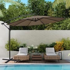 Image of 3M Banana Parasol Patio Sun Shade Umbrella Hanging Cantilever Garden Canopy
