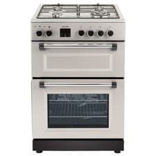 Image of electriQ 60cm Double Oven Dual Fuel Cooker - Silver EQRANGE60DFDSI