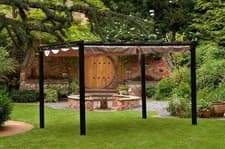 Image of Glendale Seville Garden Gazebo with Retractable Canopy – Grey or Mocha | 2 Sizes