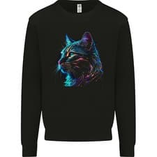 Image of A Fantasy Cat With Cool Colours 3 Mens Sweatshirt Jumper
