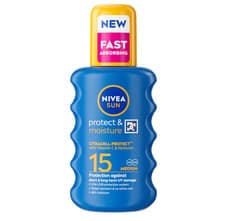 Image of NIVEA SUN Protect & Moisture Sun Spray SPF 15 200ml, Moisturising Suncream Spray