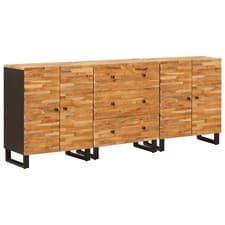 Image of vidaXL Sideboard 3 pcs Brown 60 x 33 x 75 cm Solid Mango Wood, Modern Sideboard,