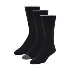 Image of Ted Baker 3 Pack Crew Socks – Cotton Blend Comfort Fit, Black Contrast