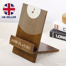 Image of Vinyl Record Stand Wood Record Holder Storage Organizer Wooden Storage Stand