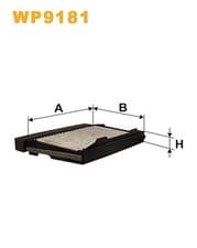 Image of Wix WP9181 Car Cabin Air Pollen Filter - Carbon Replaces CUK3220 CFA8778 LAK255