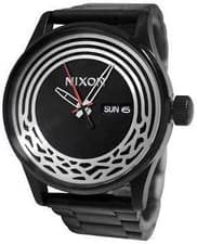 Image of Nixon Star Wars A1067SW2444 Black Leather Analog Watch 42mm Stainless Steel