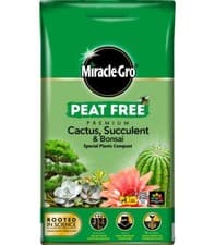 Image of Miracle Gro Peat Free Cactus & Bonsai Compost 10L