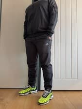 Image of MENS ADIDAS BLACK MATCH WOVEN FULL TRACKSUIT TOP JACKET BOTTOMS MEDIUM BRAND NEW