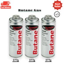 Image of GoSystem Butane Gas 227g Cartridge Bayonet Fitting for Camping Stoves Heaters