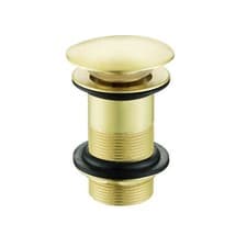 Image of Push Button Unslotted Basin Waste Sprung Brushed Brass