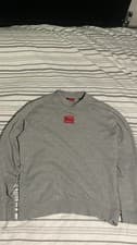 Image of 🔥 HUGO Premium Grey Sweatshirt – Minimalist Luxury with Bold Red Logo 🔥