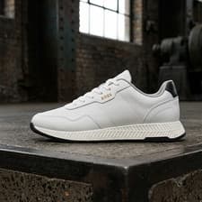 Image of Boss by Hugo Boss Runn Trainers Titanium White All UK Sizes RRP £199 HBTWBG