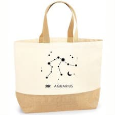 Image of Zodiac Constellation Tote Bag: Cotton Canvas Astrology Gift - Horoscope Present