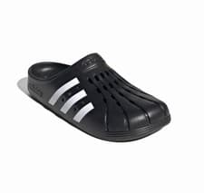 Image of NEW ADIDAS MENS ADILETTE CLOGS SLIP ON SLIDES ~ SIZE US 12. #GZ5886 BLACK/WHITE