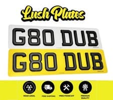 Image of 4D SHADOW TWO TONE  Short Small Number Plates Road Legal  7 6 5 4 3 Digit