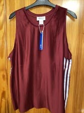 Image of Adidas Ladies Top Size 14 3 Stripes Tank Sleeveless Neck New Tags 