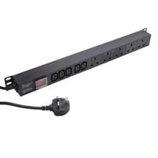 Image of PDU COMBO 5x UK Sockets 5x C13 IEC 13A Plug Vertical Power Distribution Unit 3m
