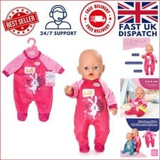 Image of Delicate Pink Doll Romper with Hanger - Bunny Benno Design, Fits 43cm Dolls