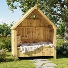 Image of Beehive Wooden Garden Arbour Outdoor Bench 2-Seater Pressure Treated Timber