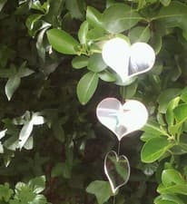 Image of 3 Heart Silver Hanging Mirrors - Large