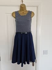 Image of Oasis Blue Belted Dress Size XS BNWT RRP £50
