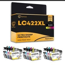 Image of Compatible Brother LC422XL Ink Cartridge BK C M Y High Yield Pack of 12