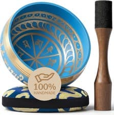 Image of Tibetan Singing Bowl Set – Authentic Hand-Tuned Sound Bowl for Meditation – Comp