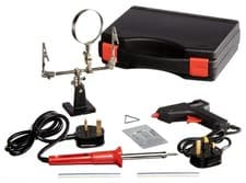 Image of New Soldering Iron Tool Kit Glue Gun Helping Hand Magnifier Hobby Electricians