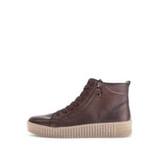 Image of Gabor 73.730.24 Lake Ladies Sattel Brown Smooth Leather Zip & Lace Ankle Boots