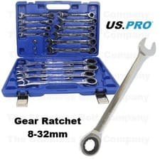 Image of US PRO 20pc Metric Gear Ratchet Spanner Set Combination 8-32mm Wrench Set 3236