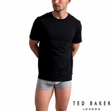 Image of Ted Baker Men's Cotton Stretch Crew Neck T-Shirt Tee Black Size L