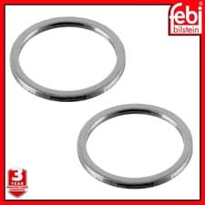 Image of Oil Sump Drain Plug Seal Washer x2 Febi 35833 For VW Touran Transporter N0438092