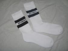 Image of BRAND NEW BEN SHERMAN Mens Ribbed Sports Socks White 2 Pairs BB