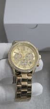 Image of Michael Kors Brynn MK7199 Chronograph Pave Crystal Gold Dial Women’s Watch