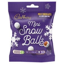 Image of Cadbury Chocolate Mini Snowballs Bag, 80g