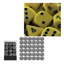 Image of Chessex Opaque 12Mm D6 Yellow With Black Dice Block, 36 Dice [Parallel Import]