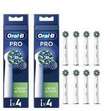 Image of Oral-B Pro Cross Action Replacement Toothbrush Heads White - Pack of 8