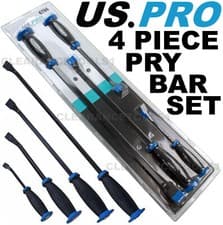 Image of US PRO 4PC GUARD HANDLE PRY BAR SET 6766 HEAVY DUTY JEMMY CROW PRY BARS US.PRO